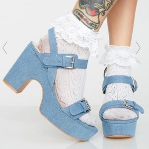 Dolls Kill Sky Play Date Platform Heels